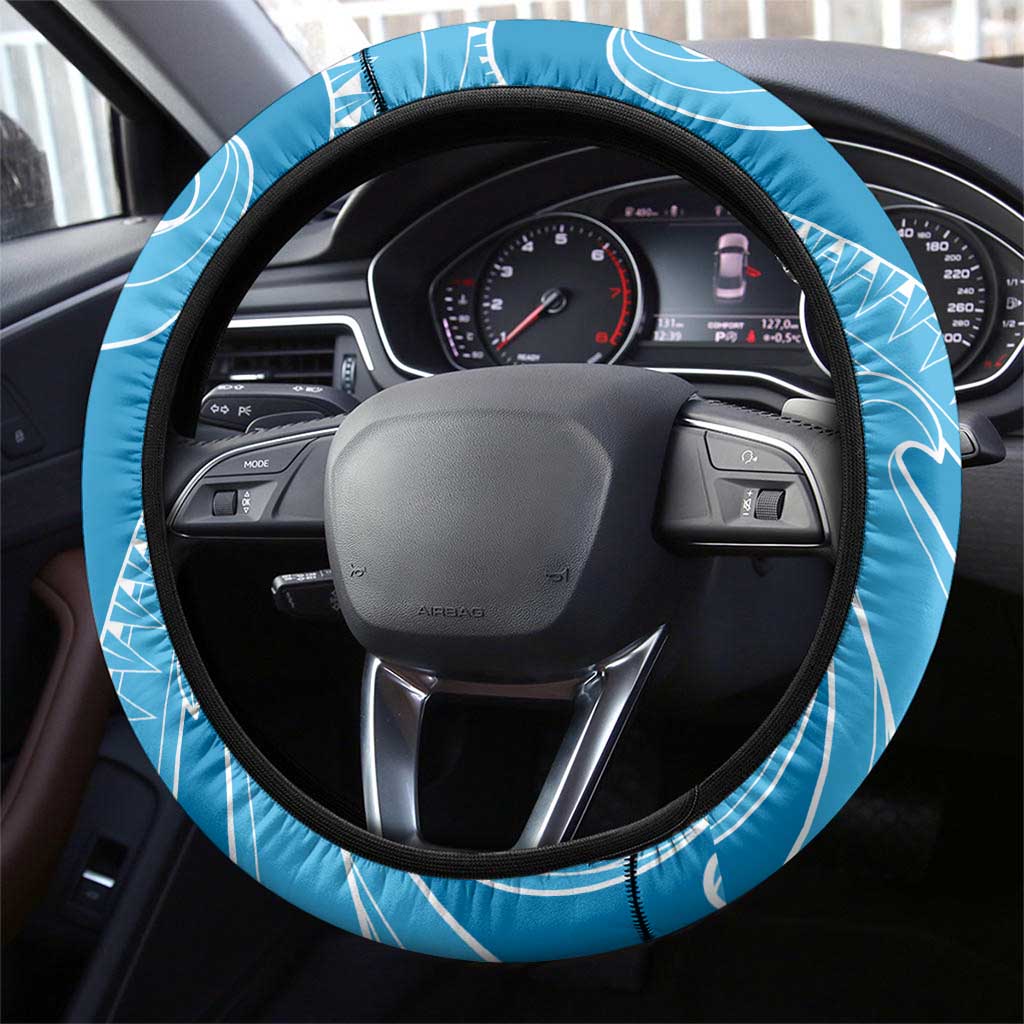 Hawaii Blue Hibiscus Pikake Lei Steering Wheel Cover - Polynesian Pride