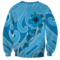 Hawaii Blue Hibiscus Pikake Lei Sweatshirt - Polynesian Pride
