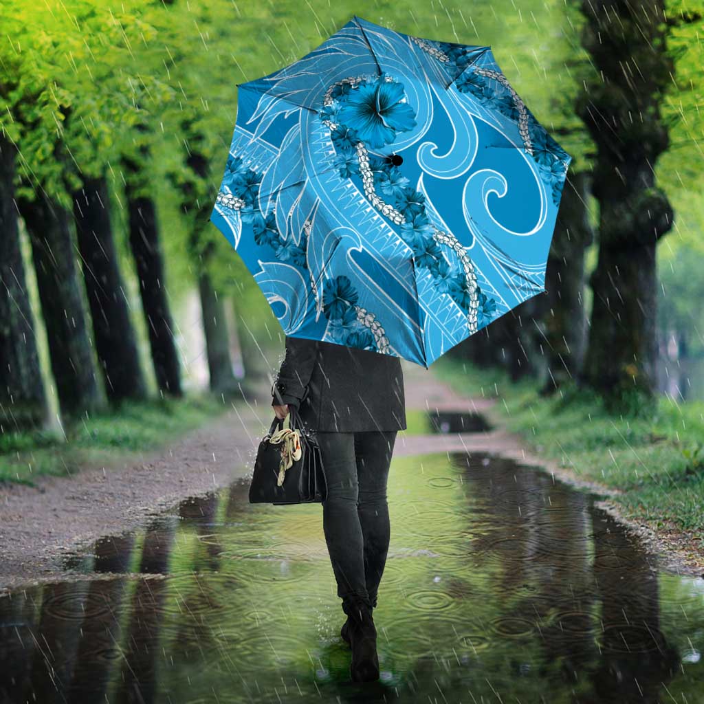 Hawaii Blue Hibiscus Pikake Lei Umbrella - Polynesian Pride