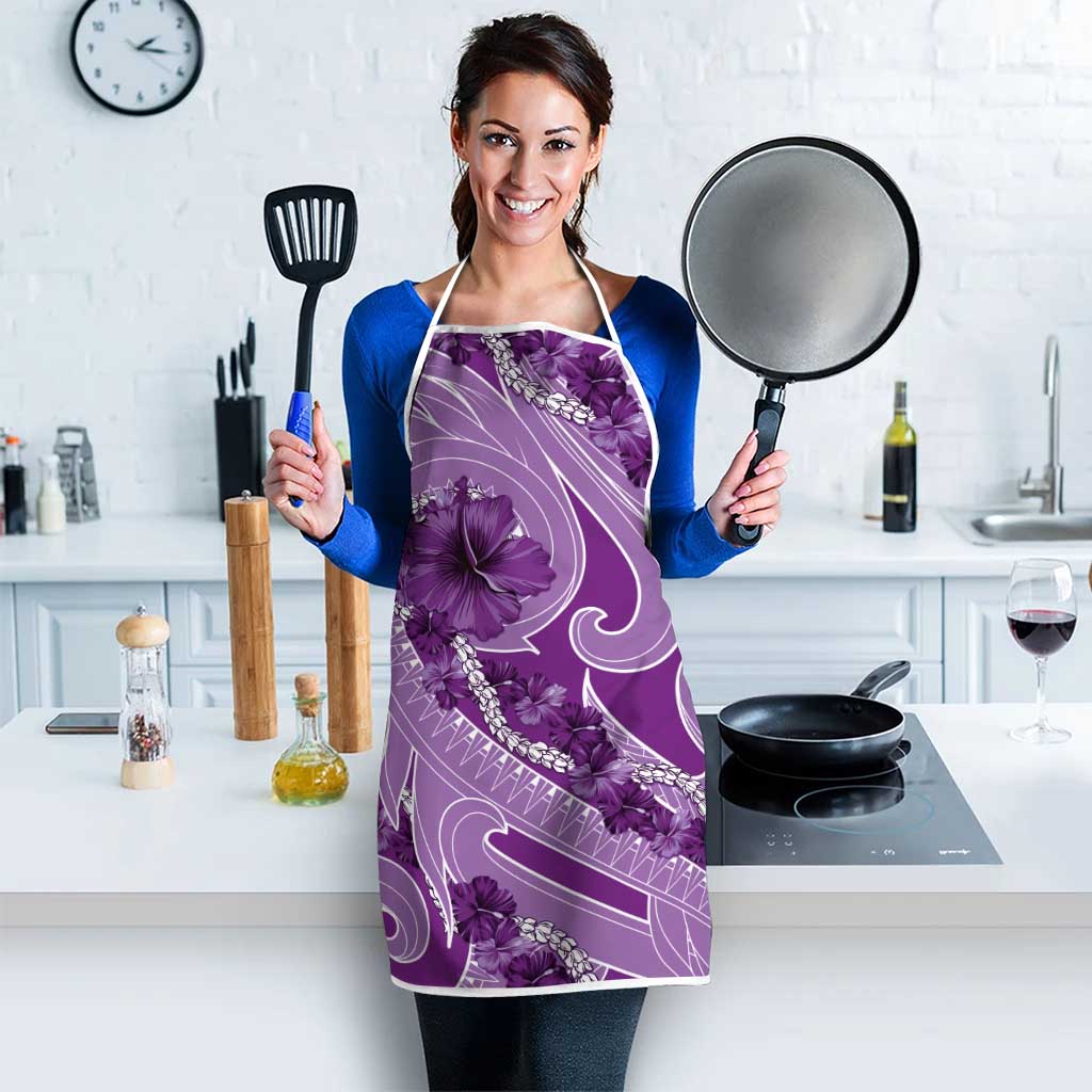 Hawaii Violet Hibiscus Pikake Lei Apron - Polynesian Pride