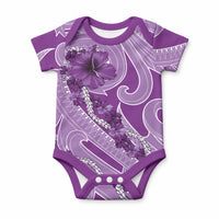 Hawaii Violet Hibiscus Pikake Lei Baby Onesie LT05 Violet - Polynesian Pride