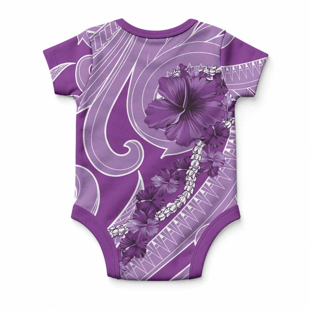 Hawaii Violet Hibiscus Pikake Lei Baby Onesie LT05 - Polynesian Pride