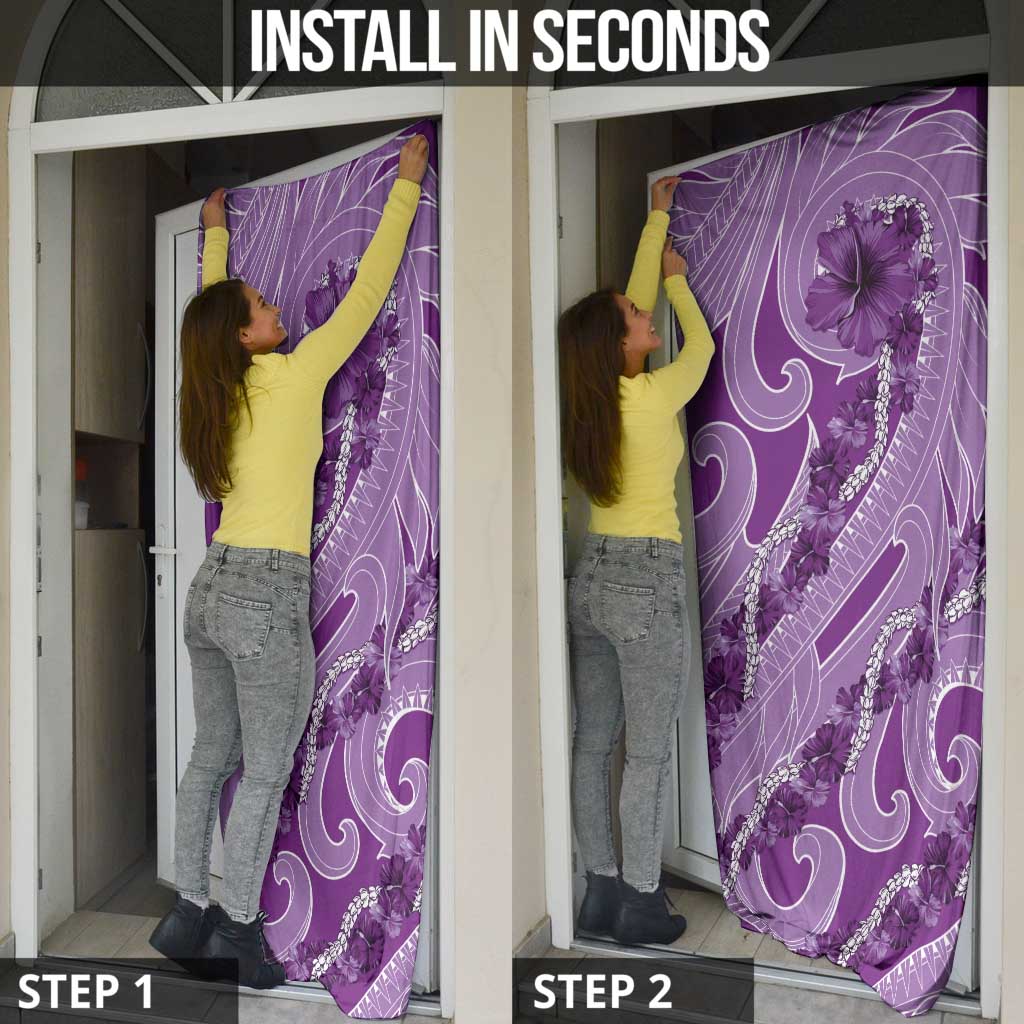 Hawaii Violet Hibiscus Pikake Lei Door Cover - Polynesian Pride