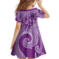 Hawaii Violet Hibiscus Pikake Lei Family Matching Long Sleeve Bodycon Dress and Hawaiian Shirt LT05 - Polynesian Pride