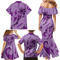 Hawaii Violet Hibiscus Pikake Lei Family Matching Mermaid Dress and Hawaiian Shirt LT05 - Polynesian Pride