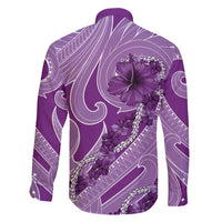 Hawaii Violet Hibiscus Pikake Lei Family Matching Mermaid Dress and Hawaiian Shirt LT05 - Polynesian Pride