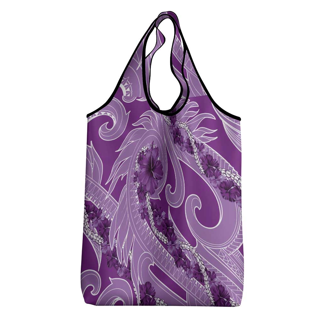 Hawaii Violet Hibiscus Pikake Lei Grocery Bag - Polynesian Pride