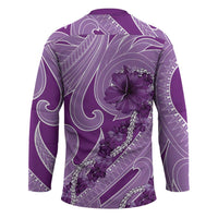 Hawaii Violet Hibiscus Pikake Lei Hockey Jersey - Polynesian Pride
