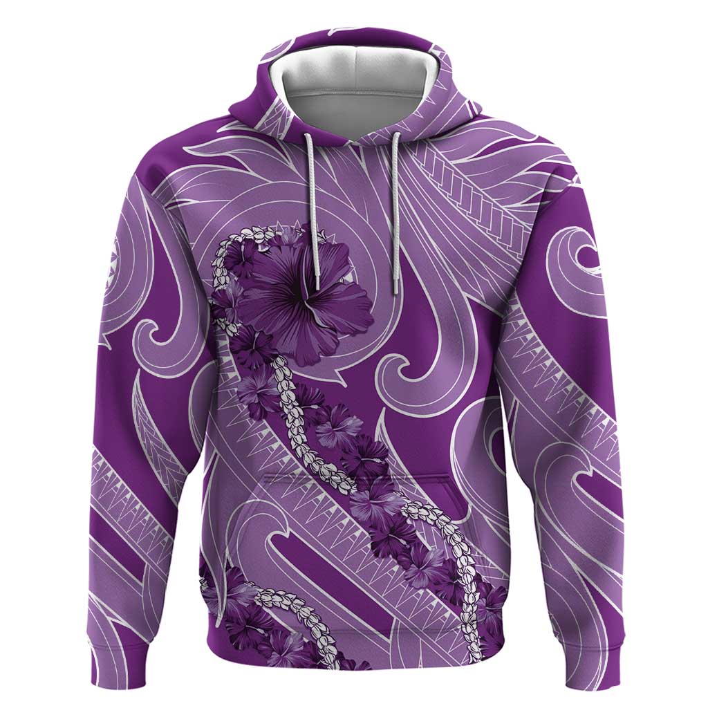 Hawaii Violet Hibiscus Pikake Lei Hoodie - Polynesian Pride