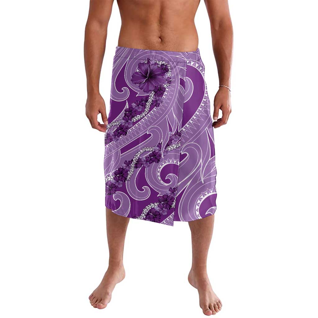 Hawaii Violet Hibiscus Pikake Lei Lavalava - Polynesian Pride