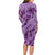 Hawaii Violet Hibiscus Pikake Lei Long Sleeve Bodycon Dress - Polynesian Pride