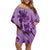 Hawaii Violet Hibiscus Pikake Lei Off Shoulder Short Dress - Polynesian Pride