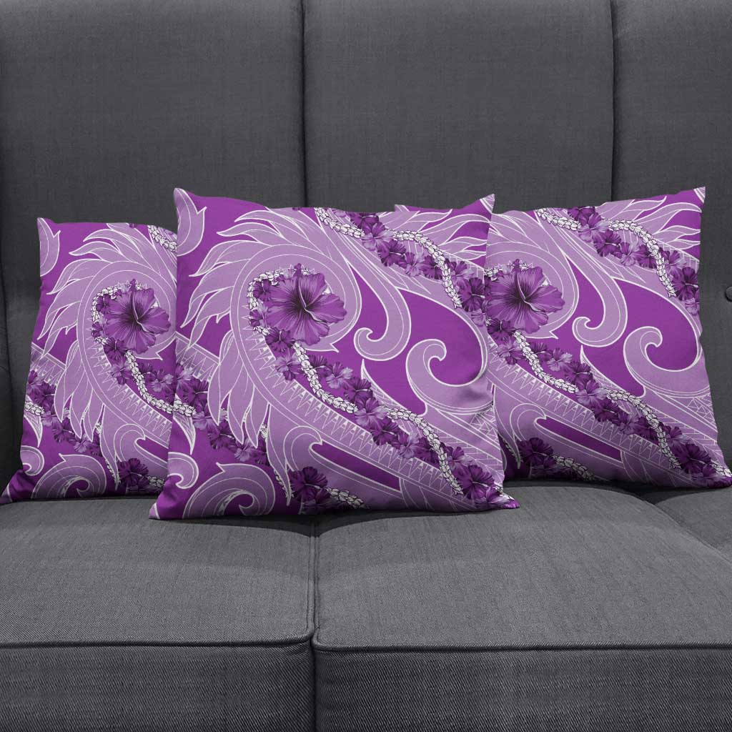Hawaii Violet Hibiscus Pikake Lei Pillow Cover - Polynesian Pride