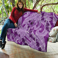 Hawaii Violet Hibiscus Pikake Lei Quilt - Polynesian Pride