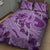Hawaii Violet Hibiscus Pikake Lei Quilt Bed Set - Polynesian Pride