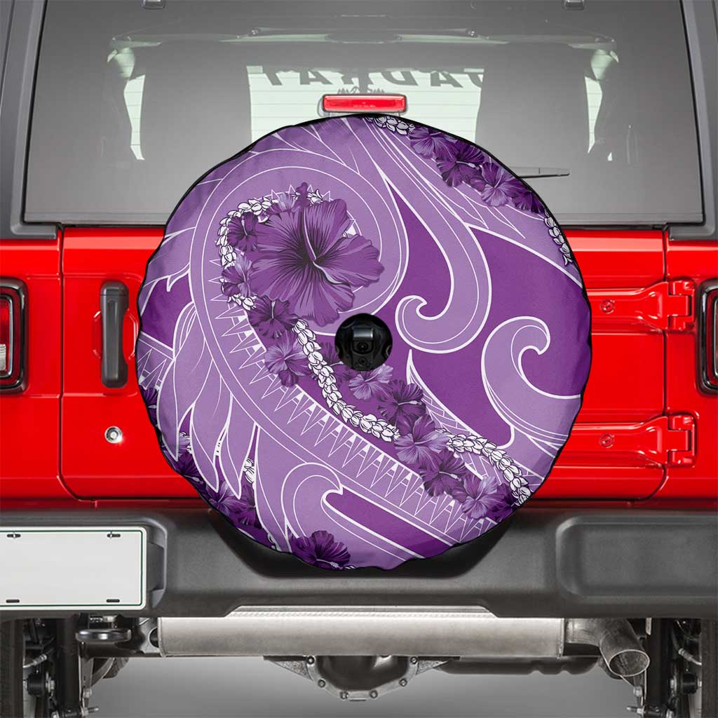 Hawaii Violet Hibiscus Pikake Lei Spare Tire Cover - Polynesian Pride