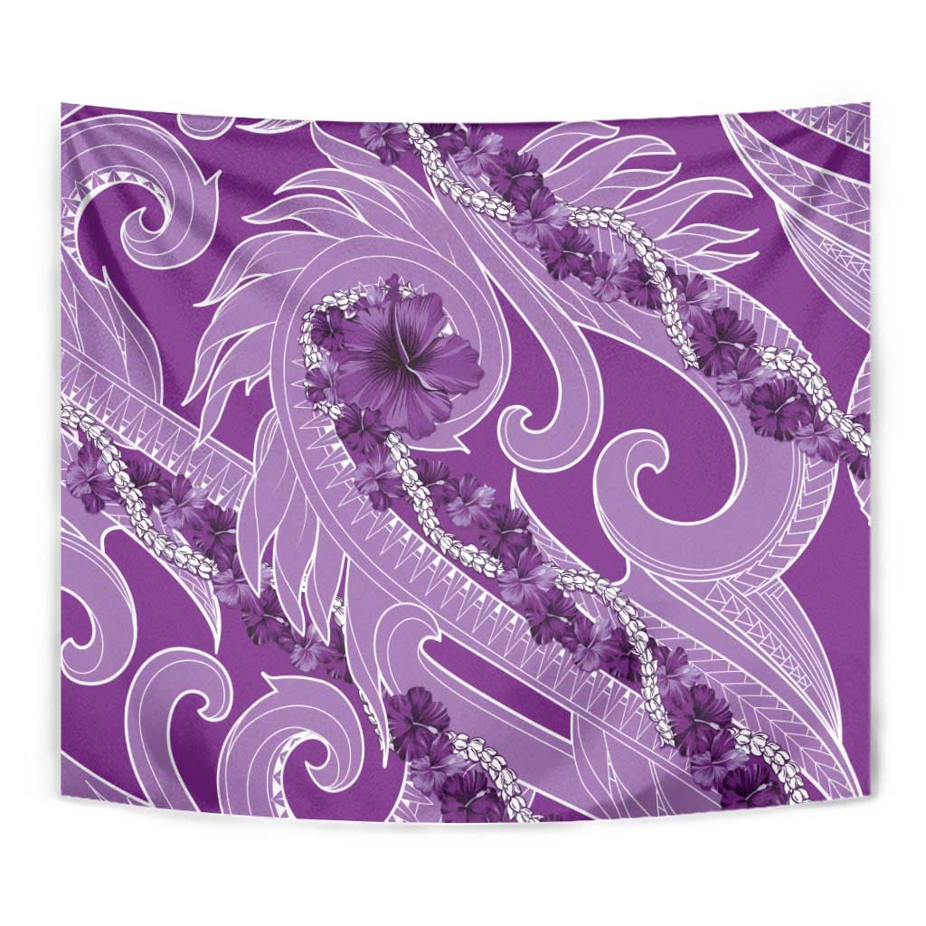 Hawaii Violet Hibiscus Pikake Lei Tapestry - Polynesian Pride