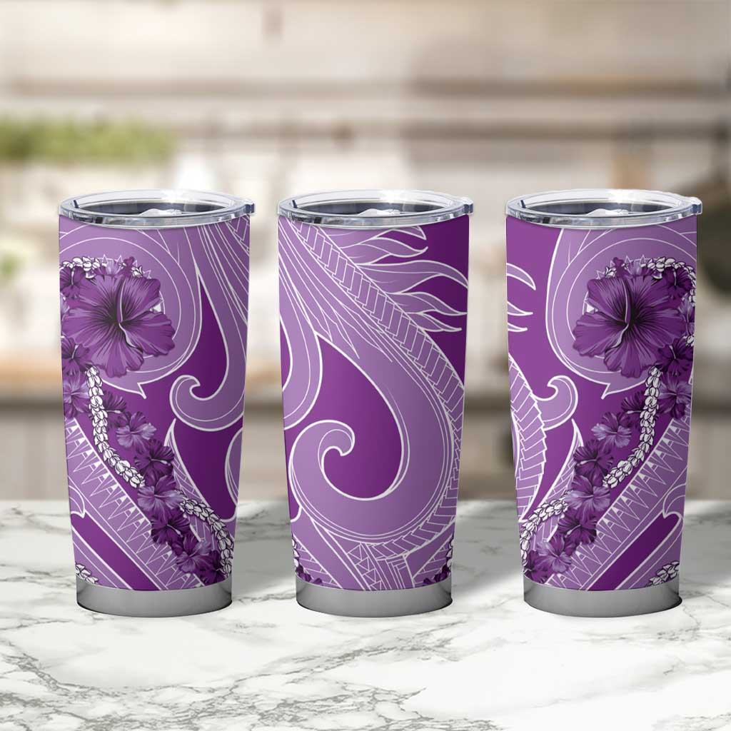 Hawaii Violet Hibiscus Pikake Lei Tumbler Cup - Polynesian Pride