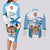 Fiji Rugby Couples Matching Long Sleeve Bodycon Dress and Long Sleeve Button Shirts World Cup 2023 Fijian Tapa Pattern Blue Version LT05 - Polynesian Pride