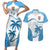 Fiji Rugby Couples Matching Short Sleeve Bodycon Dress and Hawaiian Shirt World Cup 2023 Fijian Tapa Pattern Blue Version LT05 Blue - Polynesian Pride