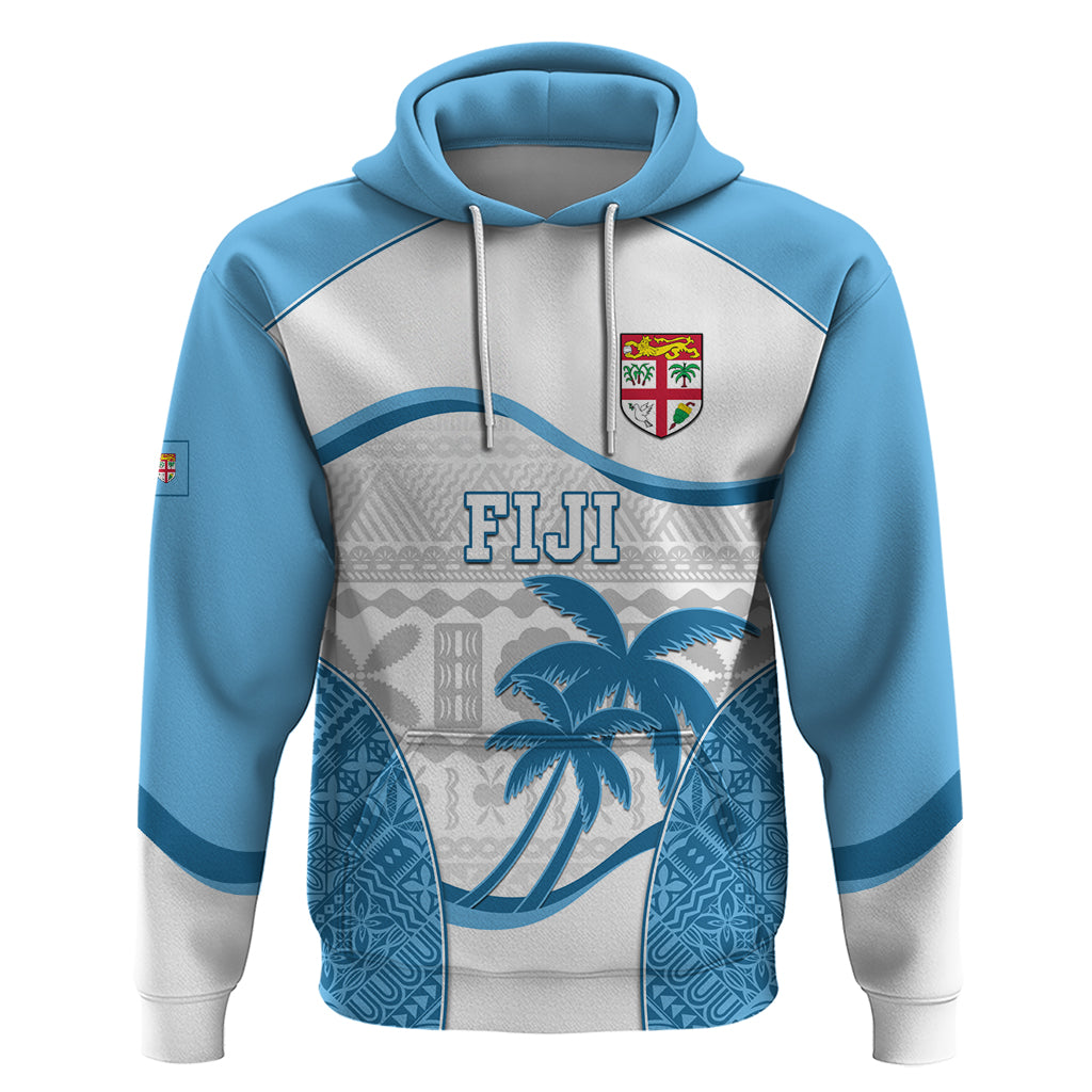 Fiji Rugby Hoodie World Cup 2023 Fijian Tapa Pattern Blue Version LT05 Pullover Hoodie Blue - Polynesian Pride