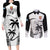 Custom Fiji Rugby Couples Matching Long Sleeve Bodycon Dress and Long Sleeve Button Shirts World Cup 2023 Fijian Tapa Pattern Black Version LT05 Black - Polynesian Pride