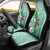 Hawaii Tropical Flowers Car Seat Cover Polynesian Tattoo Mint Green