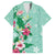 Hawaii Tropical Flowers Hawaiian Shirt Polynesian Tattoo Mint Green