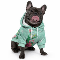 Hawaii Tropical Flowers Pet Hoodie Polynesian Tattoo Mint Green LT05 - Polynesian Pride