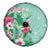 Hawaii Tropical Flowers Spare Tire Cover Polynesian Tattoo Mint Green