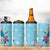 Hawaii Tropical Flowers 4 in 1 Can Cooler Tumbler Polynesian Tattoo Sky Blue