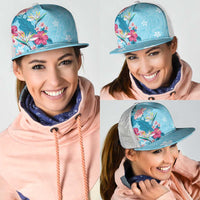 Hawaii Tropical Flowers Mesh Trucker Cap Polynesian Tattoo Sky Blue LT05 - Polynesian Pride