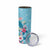 Hawaii Tropical Flowers Skinny Tumbler Polynesian Tattoo Sky Blue