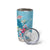 Hawaii Tropical Flowers Tumbler Cup Polynesian Tattoo Sky Blue