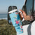 Hawaii Tropical Flowers Tumbler With Handle Polynesian Tattoo Sky Blue