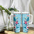 Hawaii Tropical Flowers Tumbler With Handle Polynesian Tattoo Sky Blue