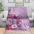 Hawaii Tropical Flowers Blanket Polynesian Tattoo Lavender