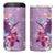 Hawaii Tropical Flowers 4 in 1 Can Cooler Tumbler Polynesian Tattoo Lavender