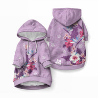 Hawaii Tropical Flowers Pet Hoodie Polynesian Tattoo Lavender LT05 Pullover Lavender - Polynesian Pride