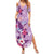 Hawaii Tropical Flowers Summer Maxi Dress Polynesian Tattoo Lavender