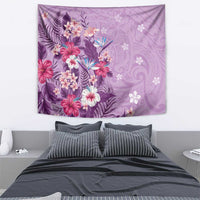 Hawaii Tropical Flowers Tapestry Polynesian Tattoo Lavender