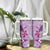 Hawaii Tropical Flowers Tumbler With Handle Polynesian Tattoo Lavender