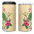 Hawaii Tropical Flowers 4 in 1 Can Cooler Tumbler Polynesian Tattoo Buttermilk