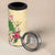 Hawaii Tropical Flowers 4 in 1 Can Cooler Tumbler Polynesian Tattoo Buttermilk