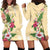 Hawaii Tropical Flowers Hoodie Dress Polynesian Tattoo Buttermilk