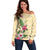 Hawaii Tropical Flowers Off Shoulder Sweater Polynesian Tattoo Buttermilk