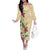 Hawaii Tropical Flowers Off The Shoulder Long Sleeve Dress Polynesian Tattoo Buttermilk