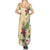 Hawaii Tropical Flowers Summer Maxi Dress Polynesian Tattoo Buttermilk