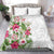 Hawaii Tropical Flowers Bedding Set Polynesian Tattoo White