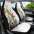 Hawaii Tropical Flowers Car Seat Cover Polynesian Tattoo White